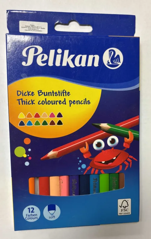 Pastelky Pelikan trojhranné 12 barev