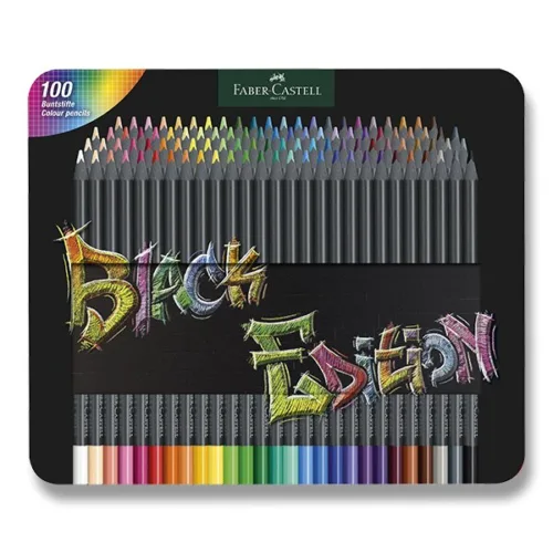 Pastelky Faber-Castell BLACK EDITION - 100 barev, plechová krabička